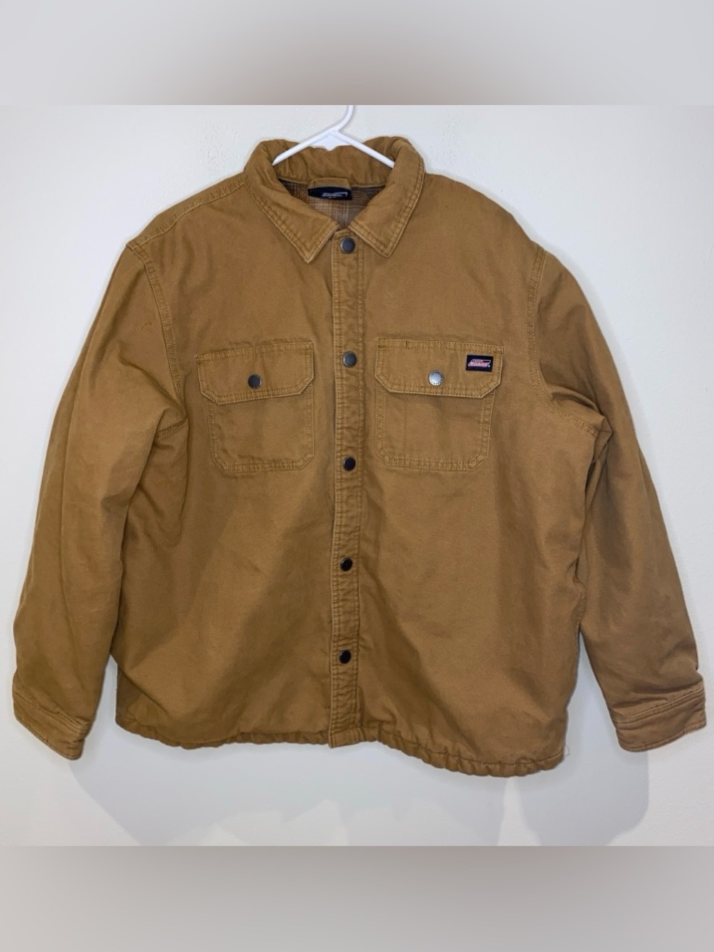 Dickies Men's Quilted Flannel Lined Snap Front Jacket Brown‎ Duck Size XL